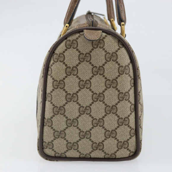 GUCCI GG Supreme Web Sherry Line Hand Bag PVC Beige Gold 39 02 006 Auth 170110