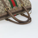 GUCCI GG Supreme Web Sherry Line Hand Bag PVC Beige Gold 39 02 006 Auth 170110-7