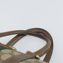 GUCCI GG Supreme Web Sherry Line Hand Bag PVC Beige Gold 39 02 006 Auth 170110-8