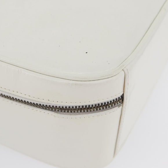GUCCI Bamboo Vanity Hand Bag Patent 2way White Gold 000 270 0323 Auth 170112