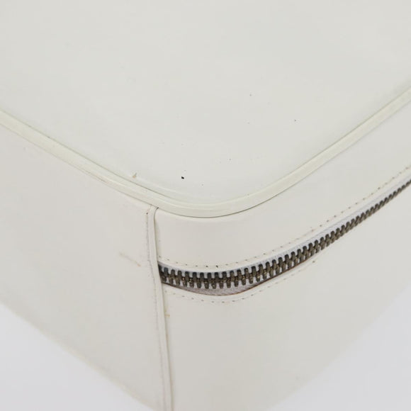 GUCCI Bamboo Vanity Hand Bag Patent 2way White Gold 000 270 0323 Auth 170112