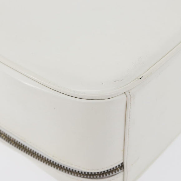 GUCCI Bamboo Vanity Hand Bag Patent 2way White Gold 000 270 0323 Auth 170112