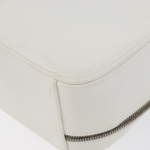 GUCCI Bamboo Vanity Hand Bag Patent 2way White Gold 000 270 0323 Auth 170112