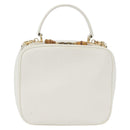 GUCCI Bamboo Vanity Hand Bag Patent 2way White Gold 000 270 0323 Auth 170112-13