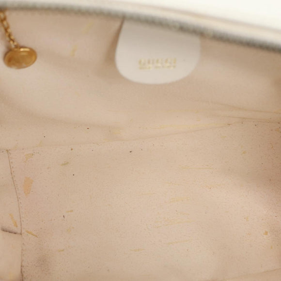 GUCCI Bamboo Vanity Hand Bag Patent 2way White Gold 000 270 0323 Auth 170112