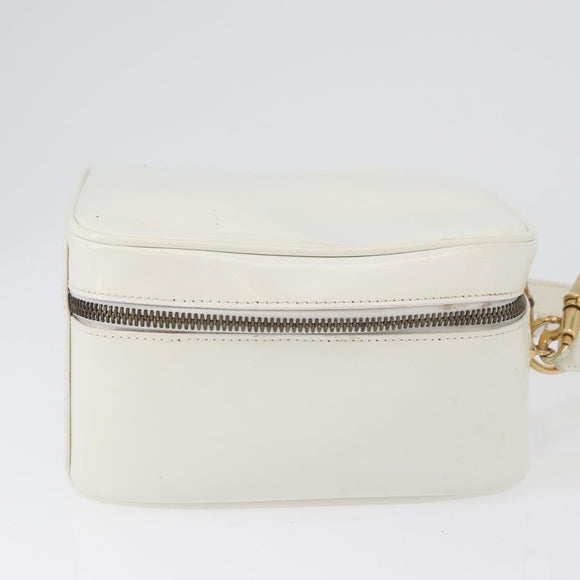 GUCCI Bamboo Vanity Hand Bag Patent 2way White Gold 000 270 0323 Auth 170112