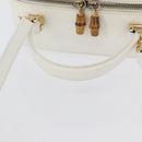 GUCCI Bamboo Vanity Hand Bag Patent 2way White Gold 000 270 0323 Auth 170112-7