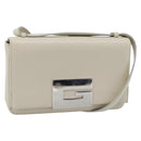 GUCCI Shoulder Bag Leather White Silver Auth 170113-1