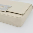 GUCCI Shoulder Bag Leather White Silver Auth 170113-10