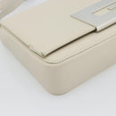 GUCCI Shoulder Bag Leather White Silver Auth 170113-11