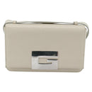 GUCCI Shoulder Bag Leather White Silver Auth 170113-2