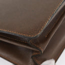 GUCCI Shoulder Bag Leather Brown Gold Auth 170114-16
