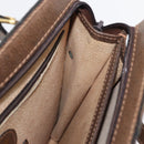 GUCCI Shoulder Bag Leather Brown Gold Auth 170114-20