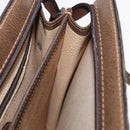 GUCCI Shoulder Bag Leather Brown Gold Auth 170114-23