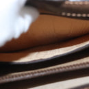 GUCCI Shoulder Bag Leather Brown Gold Auth 170114-27
