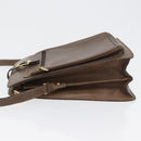 GUCCI Shoulder Bag Leather Brown Gold Auth 170114-4