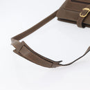 GUCCI Shoulder Bag Leather Brown Gold Auth 170114-7