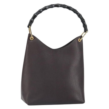 GUCCI Bamboo Tote Bag Leather Brown Gold 001 3007 3754 Auth 170115