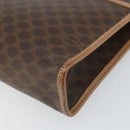 CELINE Macadam Canvas Clutch Bag PVC Leather Brown Gold Auth 170117-8
