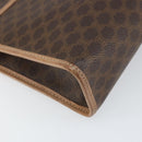 CELINE Macadam Canvas Clutch Bag PVC Leather Brown Gold Auth 170117-9