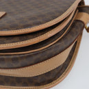 CELINE Macadam Canvas Shoulder Bag PVC Leather Brown Gold Auth 170119-14