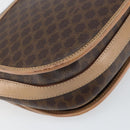 CELINE Macadam Canvas Shoulder Bag PVC Leather Brown Gold Auth 170119-9