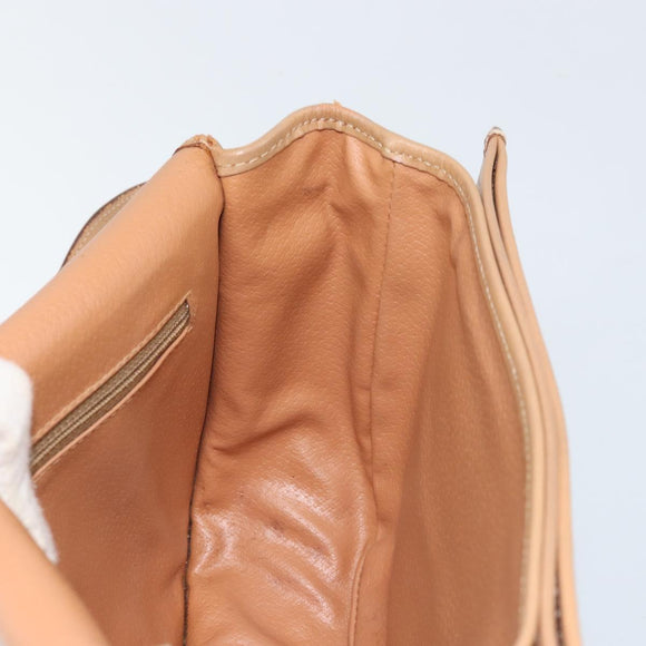 CELINE Macadam Canvas Shoulder Bag PVC Leather Brown Gold Auth 170119