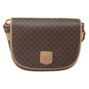 CELINE Macadam Canvas Shoulder Bag PVC Leather Brown Gold Auth 170119-13