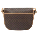CELINE Macadam Canvas Shoulder Bag PVC Leather Brown Gold Auth 170119-2