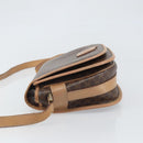 CELINE Macadam Canvas Shoulder Bag PVC Leather Brown Gold Auth 170119-4
