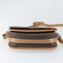 CELINE Macadam Canvas Shoulder Bag PVC Leather Brown Gold Auth 170119-5