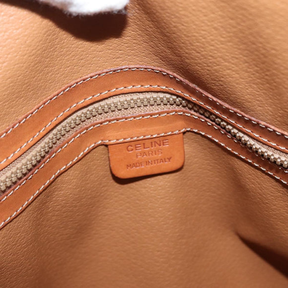 CELINE Macadam Canvas Hand Bag PVC Leather 2way Brown Gold Auth 170120