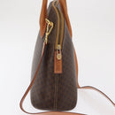 CELINE Macadam Canvas Hand Bag PVC Leather 2way Brown Gold Auth 170120-4