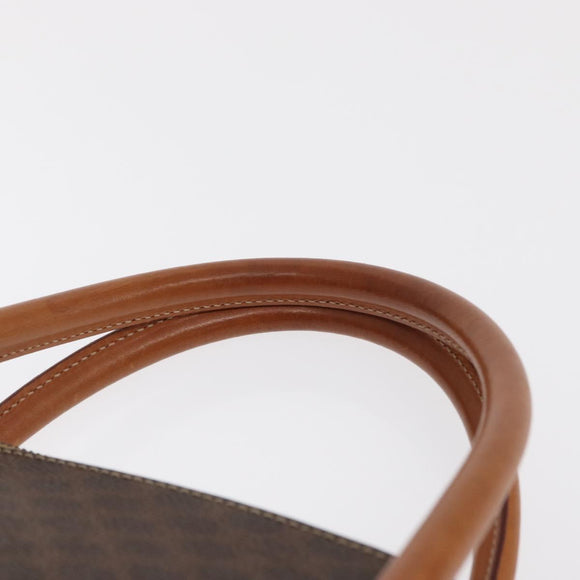 CELINE Macadam Canvas Hand Bag PVC Leather 2way Brown Gold Auth 170120