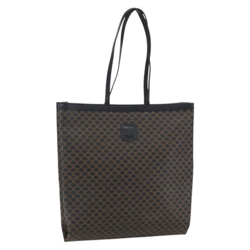 CELINE Macadam Canvas Hand Bag PVC Leather Black Gold Auth 170122