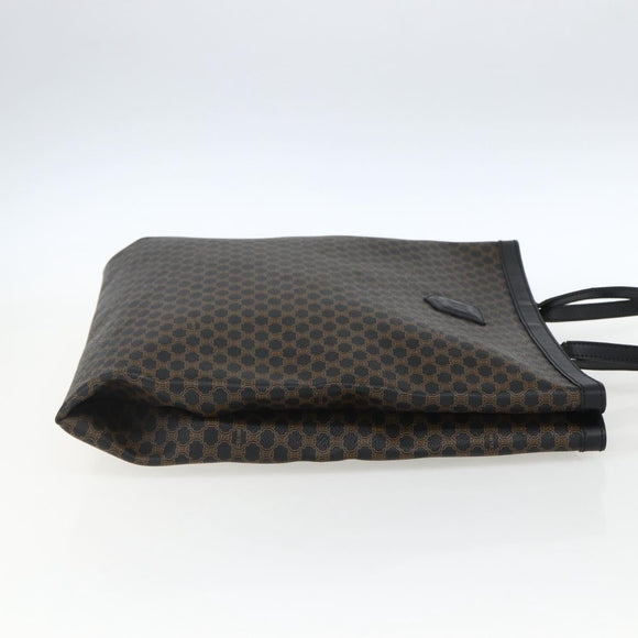 CELINE Macadam Canvas Hand Bag PVC Leather Black Gold Auth 170122