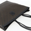CELINE Macadam Canvas Hand Bag PVC Leather Black Gold Auth 170122-6