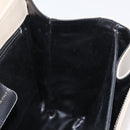 Salvatore Ferragamo Gancini Hand Bag Leather Beige Gold Auth 170123-18
