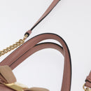 Salvatore Ferragamo Vala Hand Bag Leather 2way Pink Gold Auth 170124-9