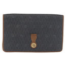 Christian Dior Honeycomb Canvas Chain Shoulder Bag PVC Black Gold Auth 170125-13