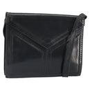 SAINT LAURENT Shoulder Bag Leather Black Gold Auth 170129-1