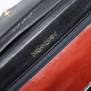 SAINT LAURENT Shoulder Bag Leather Black Gold Auth 170129-17