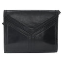 SAINT LAURENT Shoulder Bag Leather Black Gold Auth 170129-13