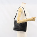 SAINT LAURENT Shoulder Bag Leather Black Gold Auth 170129-23