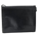 SAINT LAURENT Shoulder Bag Leather Black Gold Auth 170129-2