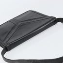 SAINT LAURENT Shoulder Bag Leather Black Gold Auth 170129-6