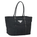 PRADA Tote Bag Nylon Black Silver Auth 170131-1