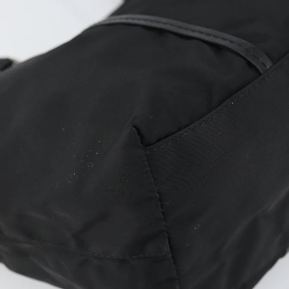 PRADA Tote Bag Nylon Black Silver Auth 170131