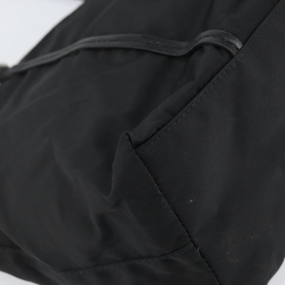 PRADA Tote Bag Nylon Black Silver Auth 170131