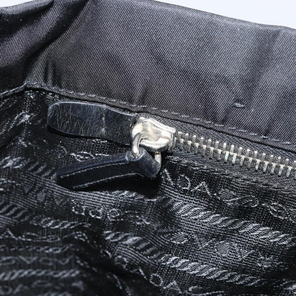 PRADA Tote Bag Nylon Black Silver Auth 170131